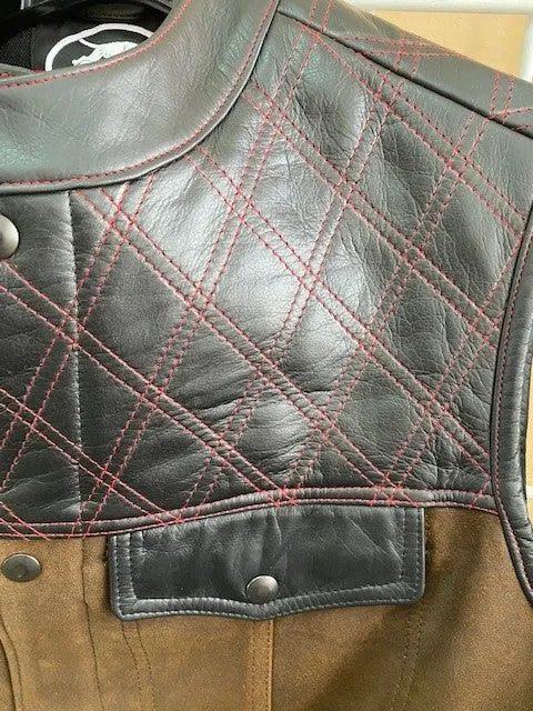 #3423 Men's Leather Vest w/Stitching Detail