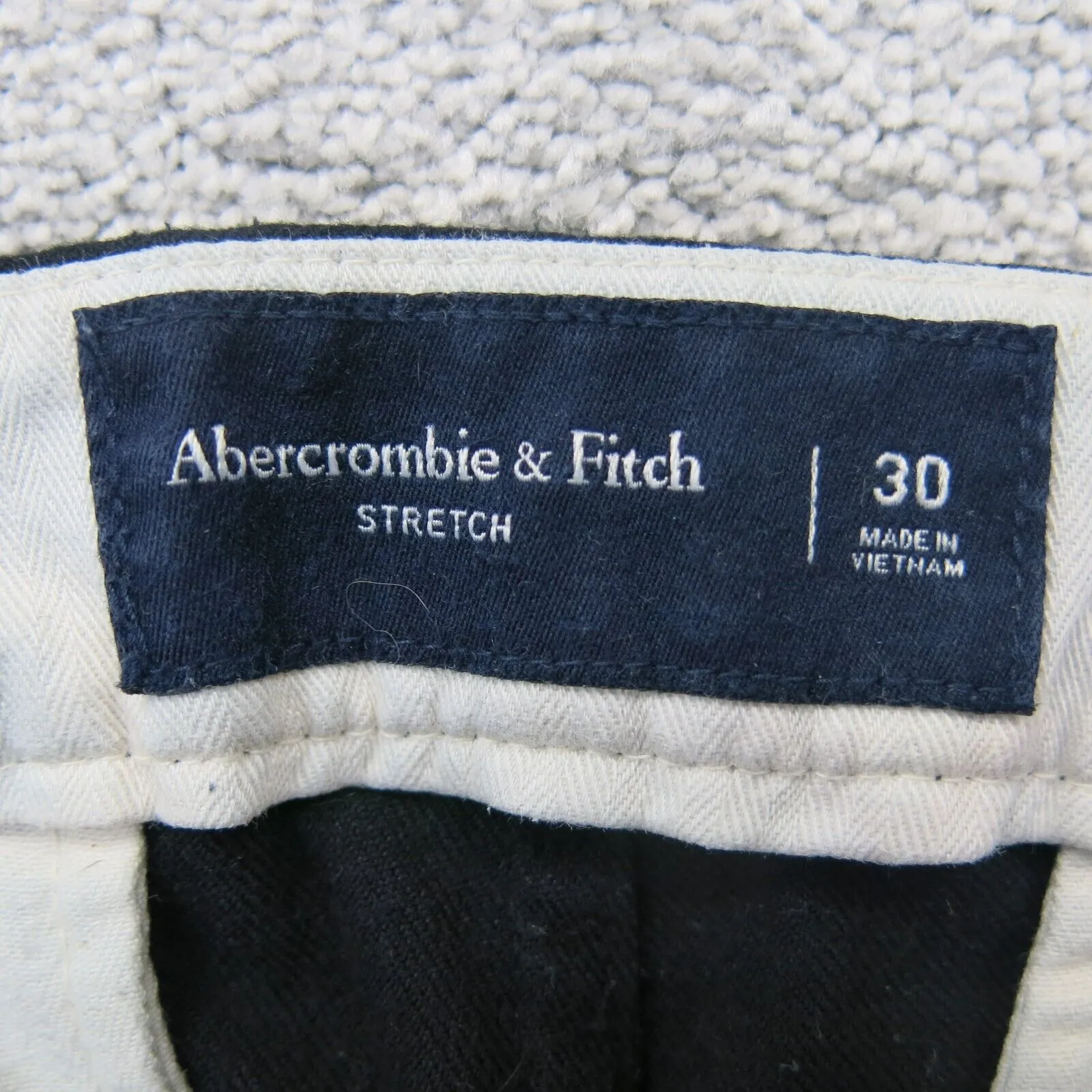 Abercrombie & Fitch Mens Stretch Jogger Pants Mid Rise Belted Waist Black Sz 30