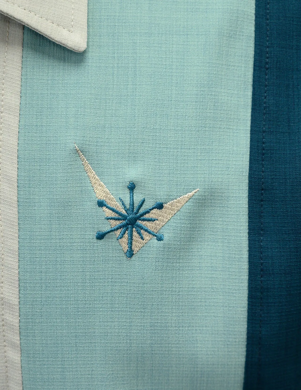 Atomic Mad Men Bowling Shirt in Teal/Mint/Stone