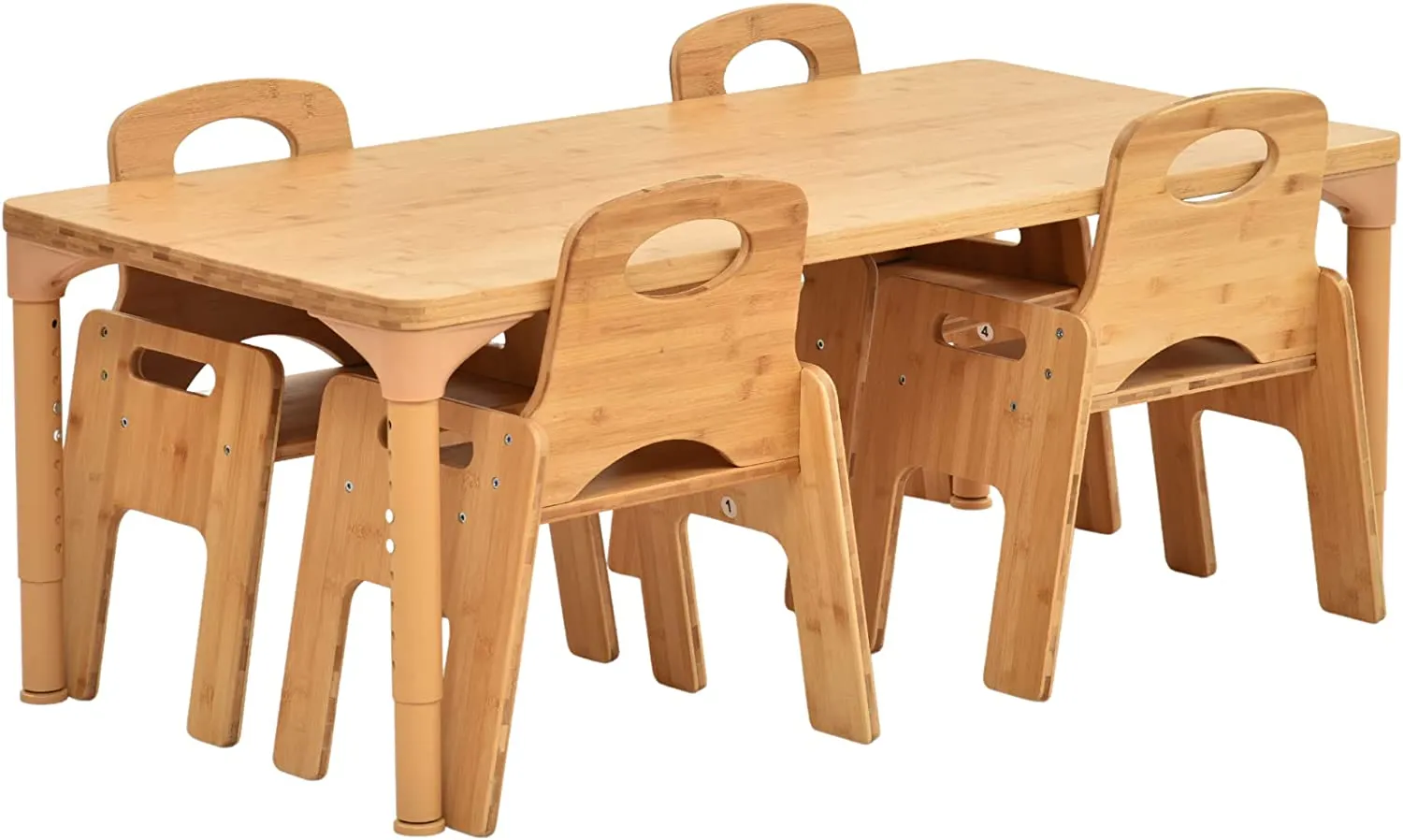 Avenlur Adrian - Bamboo Toddler Table and Chair 5 Piece Set