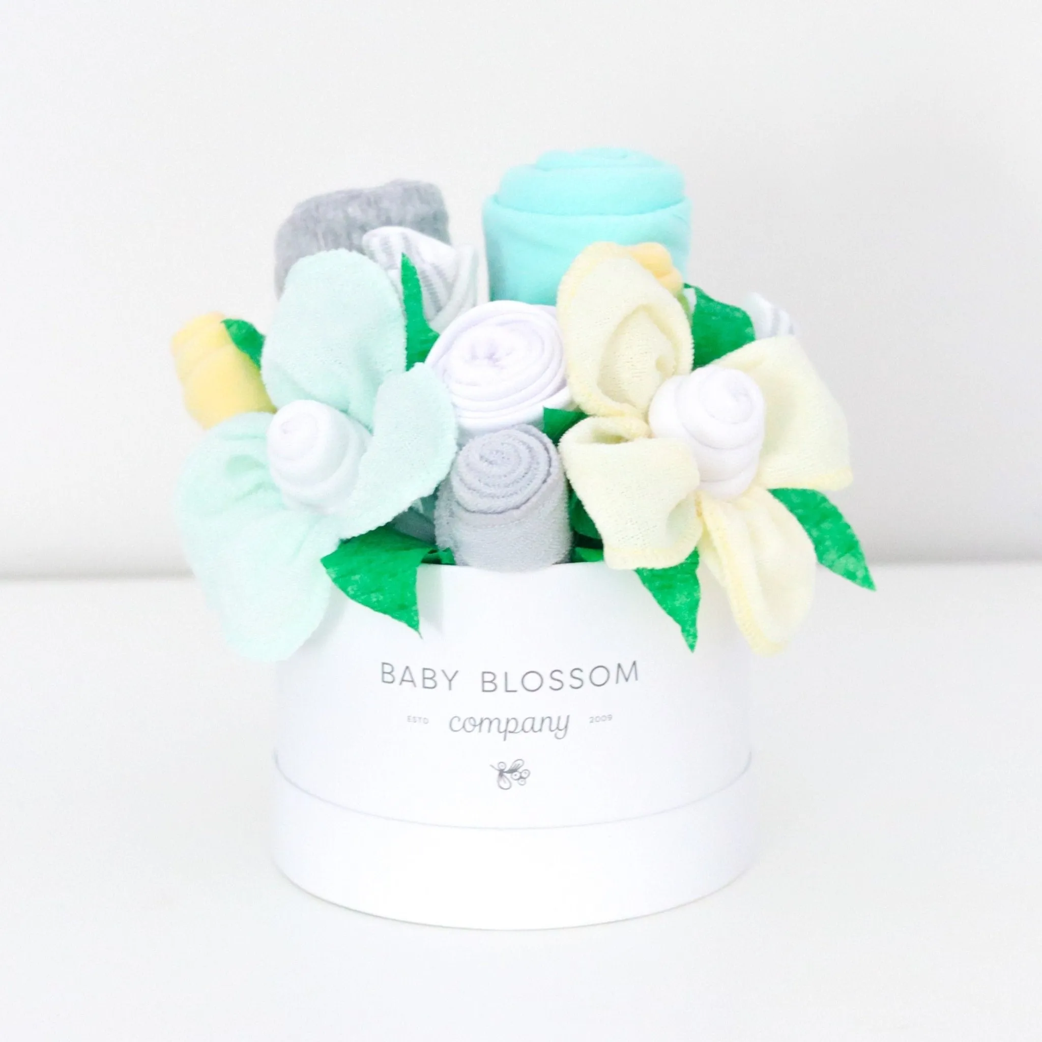 Baby Blossom Company Neutral Hatbox Bouquet - Petite