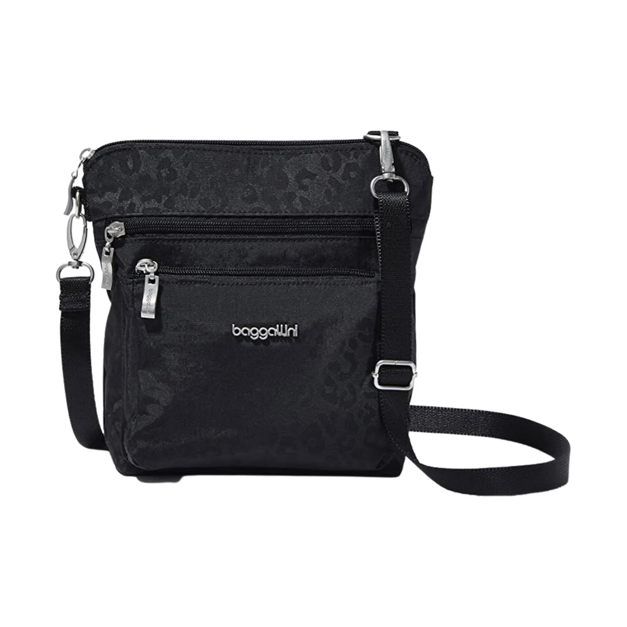 Baggallini Women's Modern Pocket CrossBody - Black Cheetah