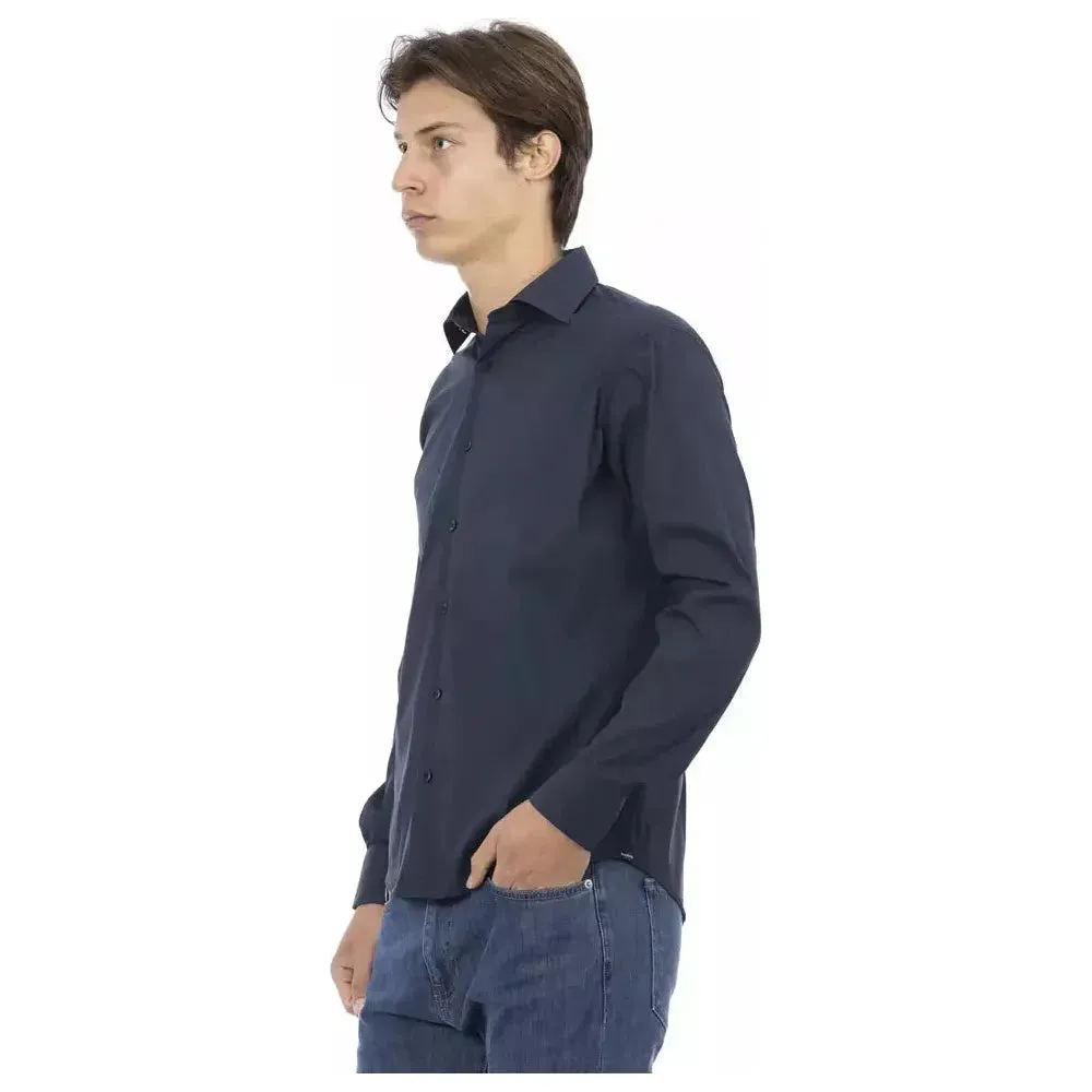 Baldinini Trend Blue Cotton Men Shirt