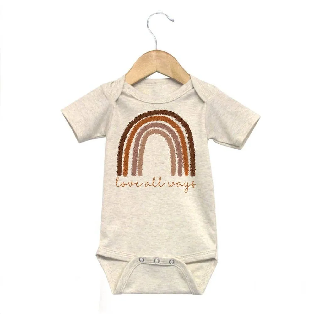 Barefoot Baby - "Love all ways" Neutral Rainbow Infant Body suit