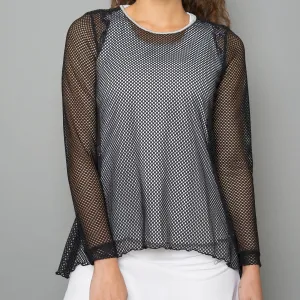 Black Sheer Pullover Top