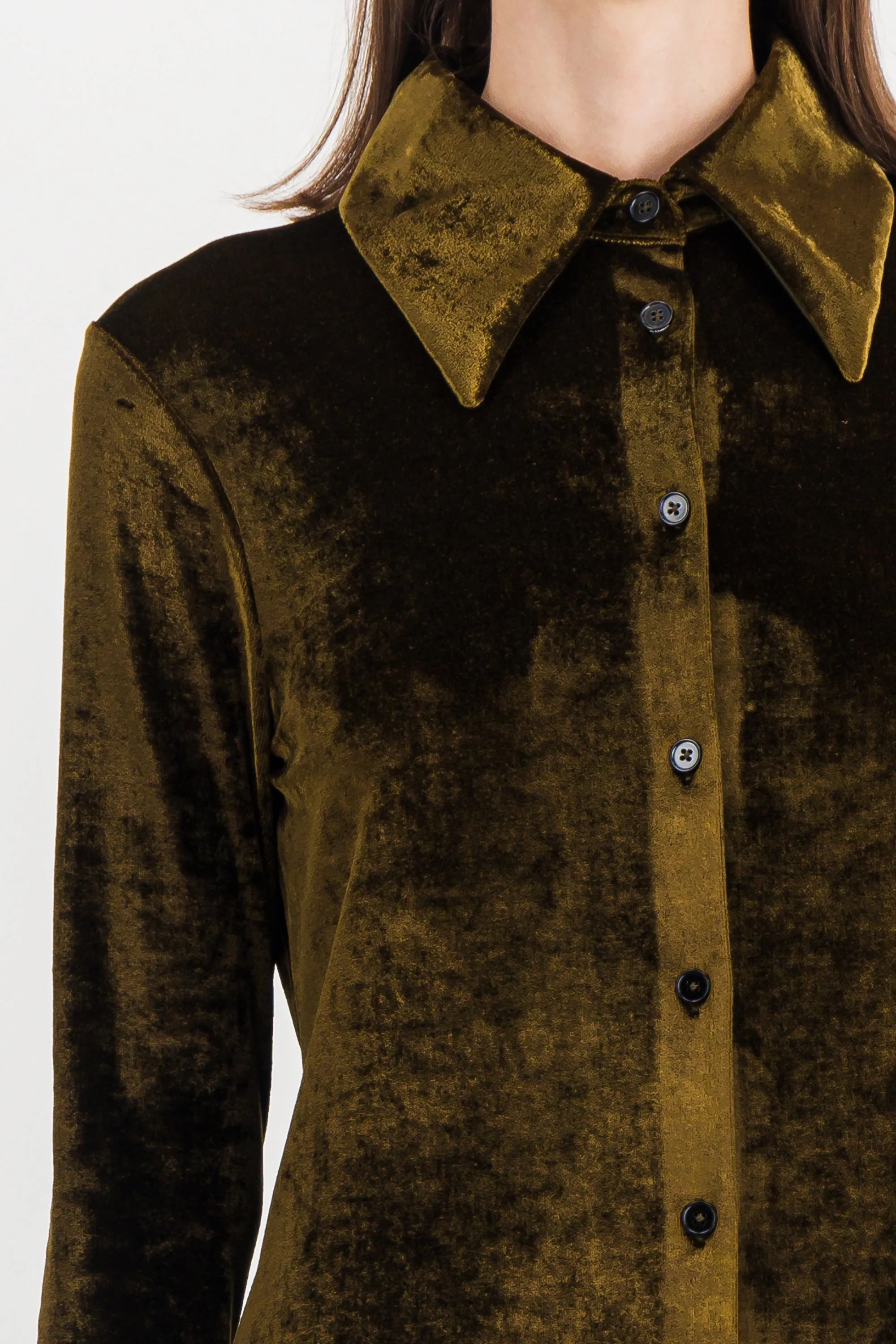 Classic loose velvet shirt