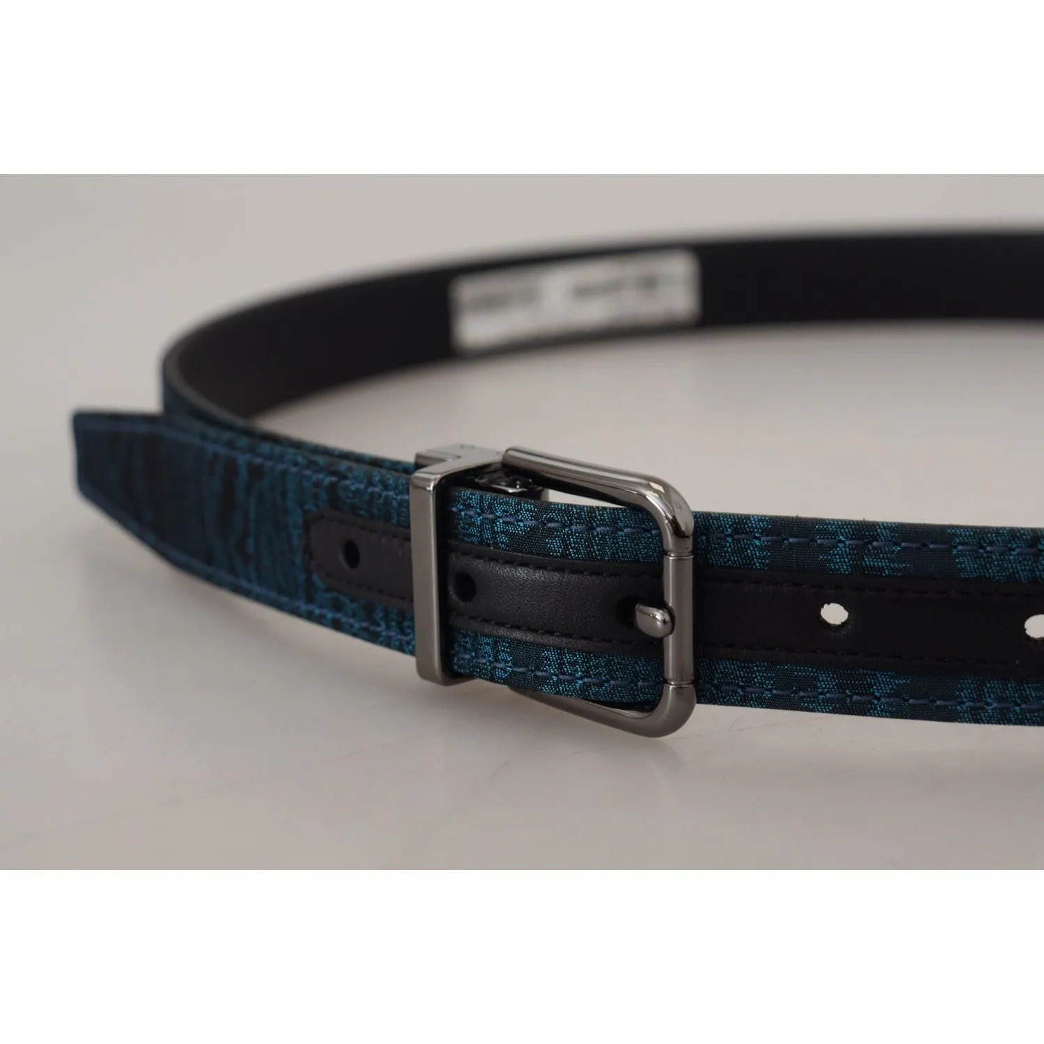 Dolce & Gabbana Elegant Blue Jacquard Designer Belt