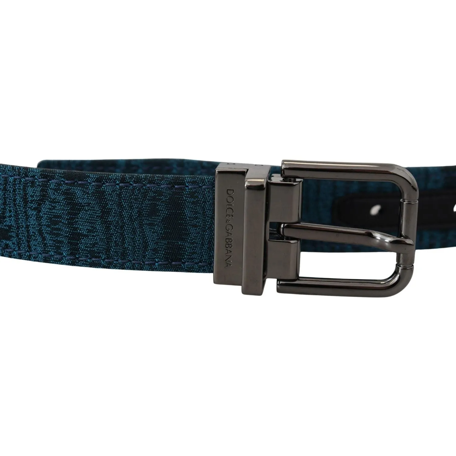 Dolce & Gabbana Elegant Blue Jacquard Designer Belt