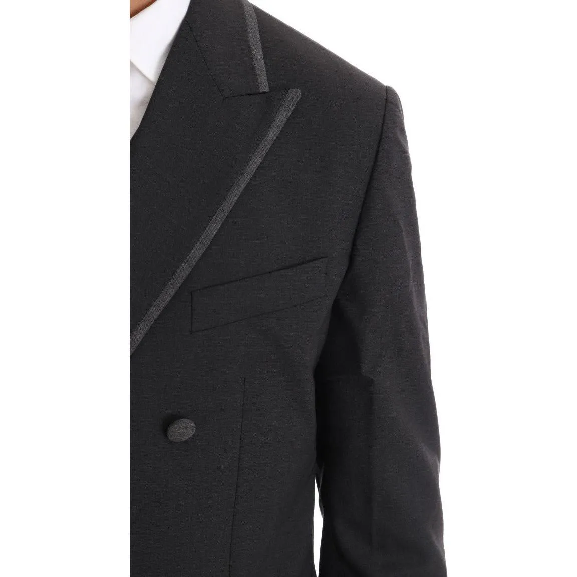 Dolce & Gabbana Elegant Gray Double Breasted Wool Suit