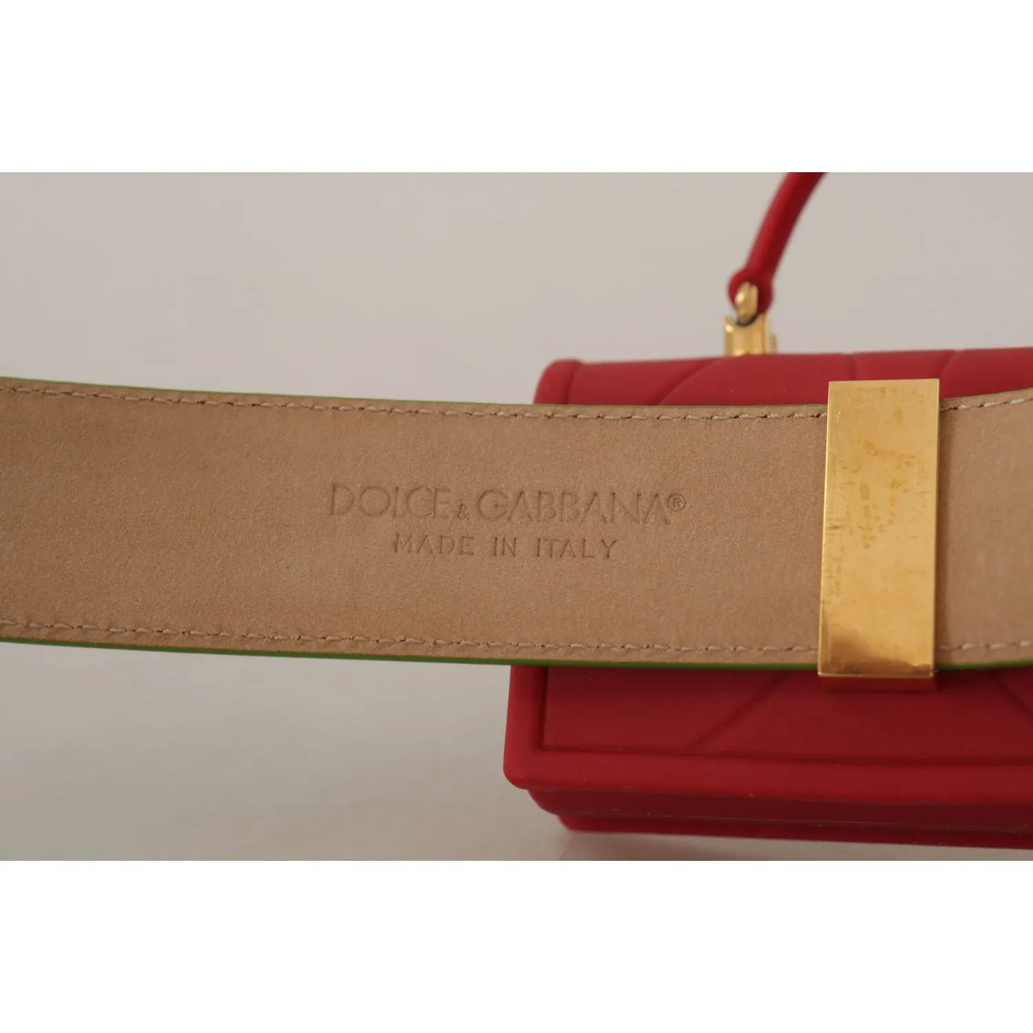 Dolce & Gabbana Elegant Leather Belt with Mini Bag Accessory