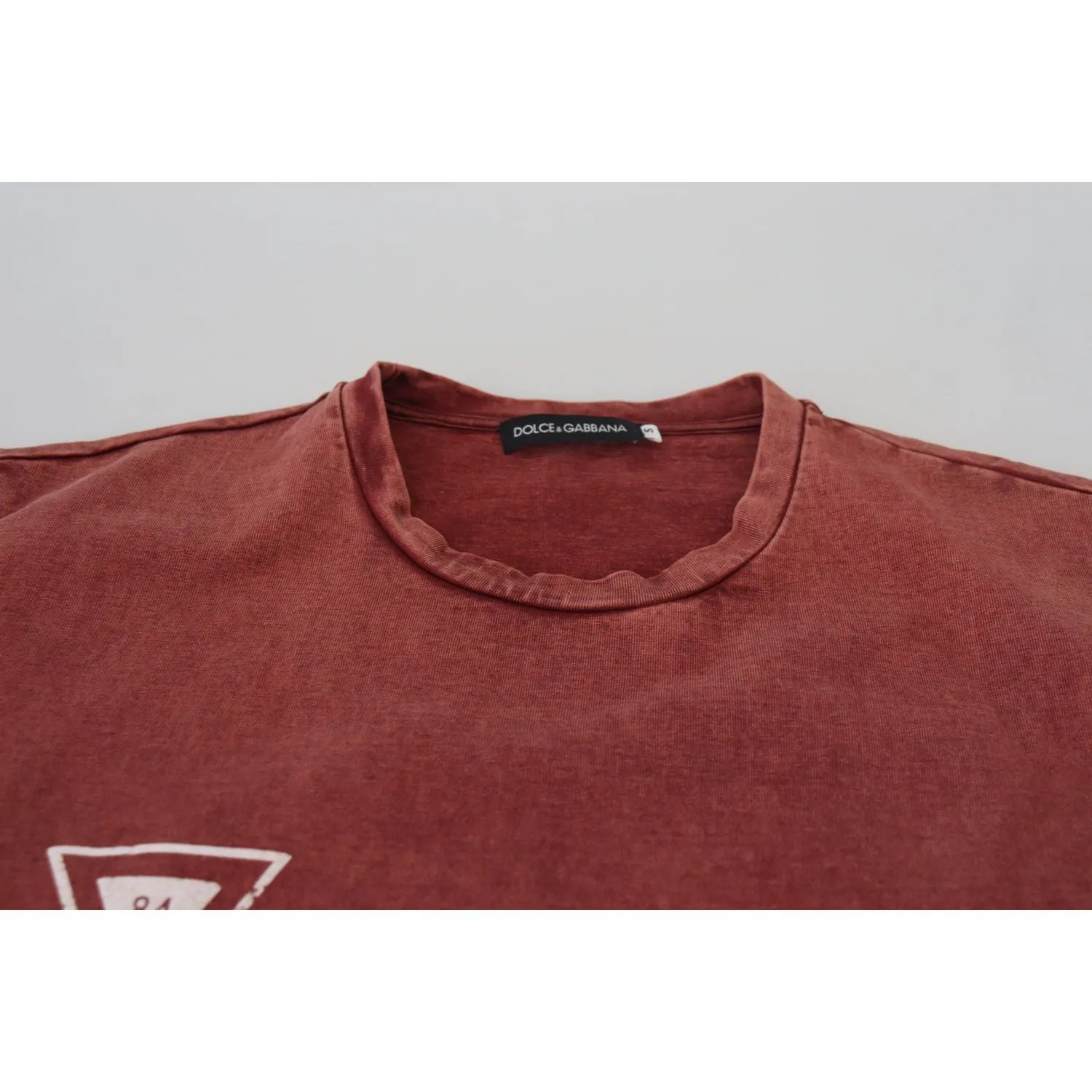 Dolce & Gabbana Elegant Maroon Printed Cotton Tee