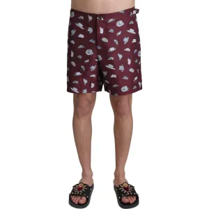 Dolce & Gabbana Elegant Maroon Swim Trunks