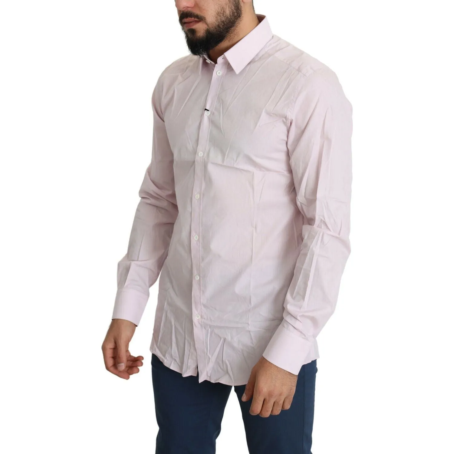 Dolce & Gabbana Elegant Slim Fit Pink Dress Shirt