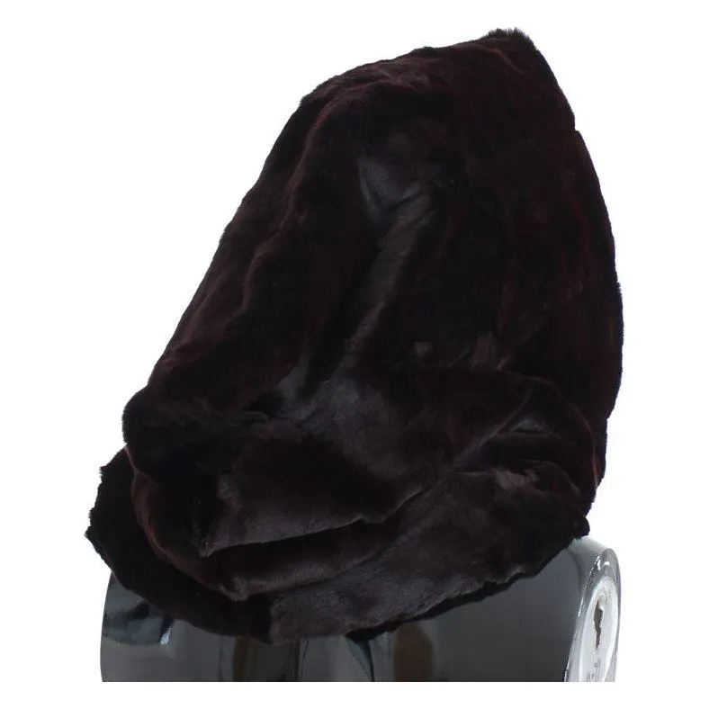 Dolce & Gabbana Exclusive Purple Weasel Fur Hooded Scarf