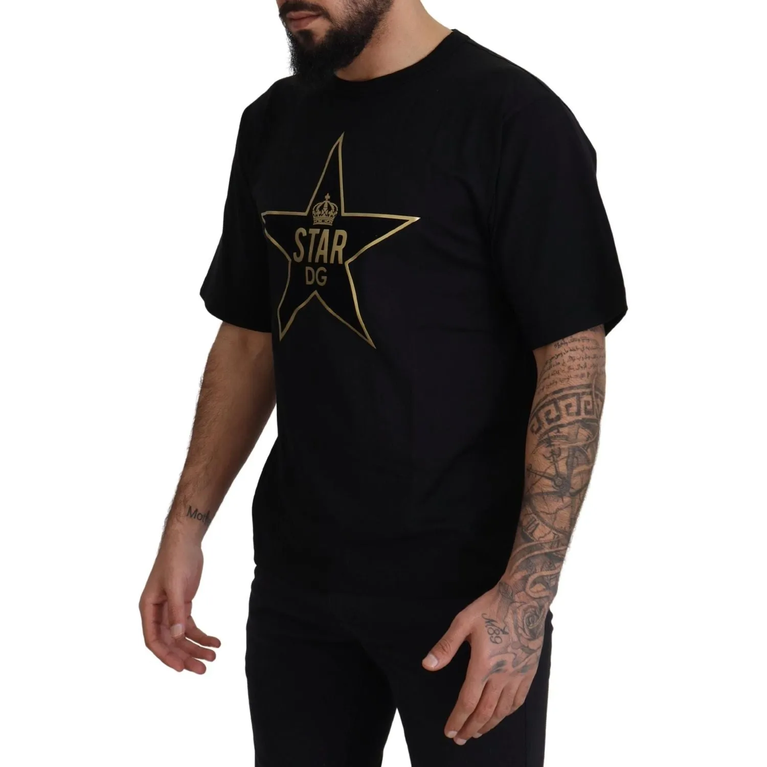 Dolce & Gabbana Gold Star DG Emblem Crewneck Tee