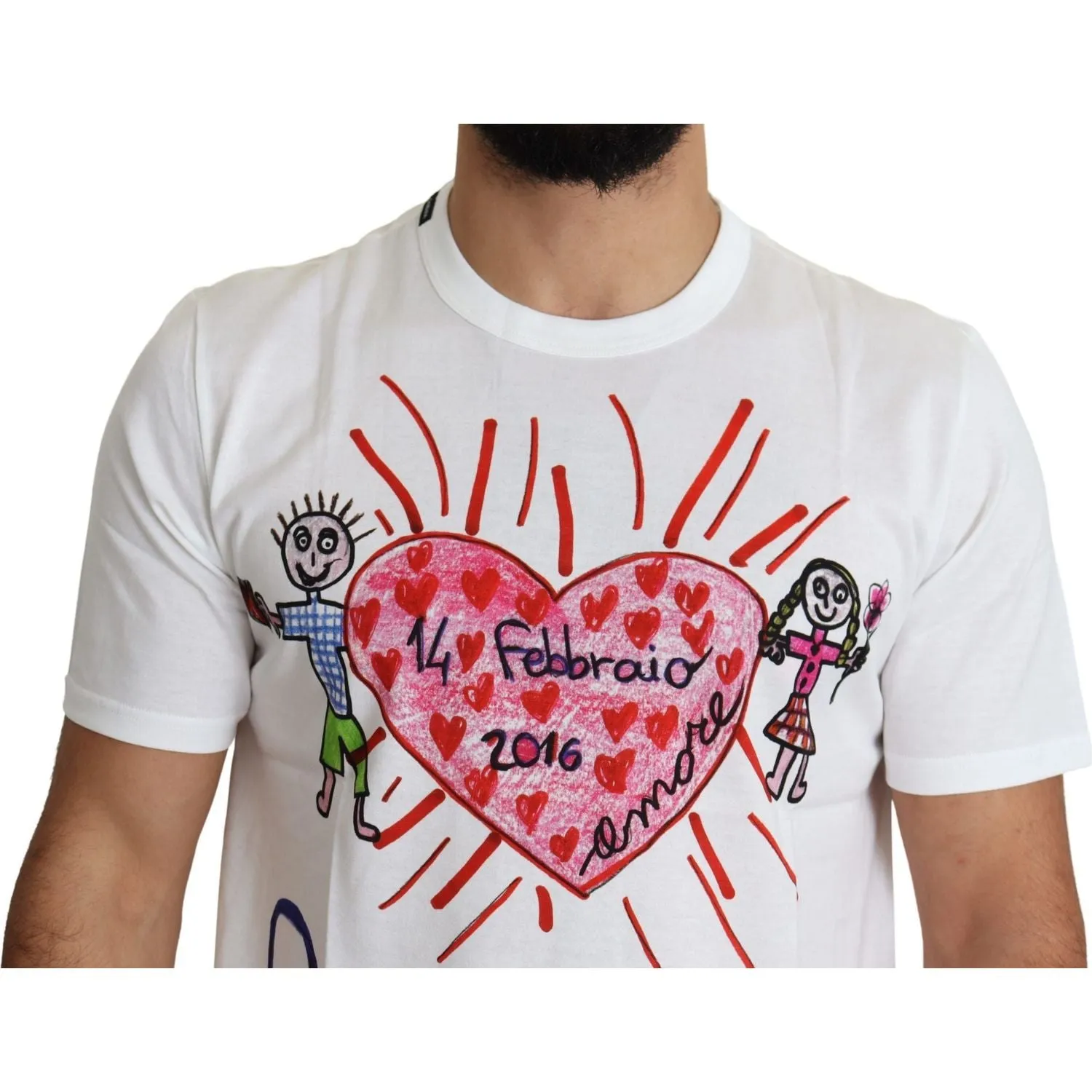 Dolce & Gabbana Romantic Heart Print Crew Neck Tee