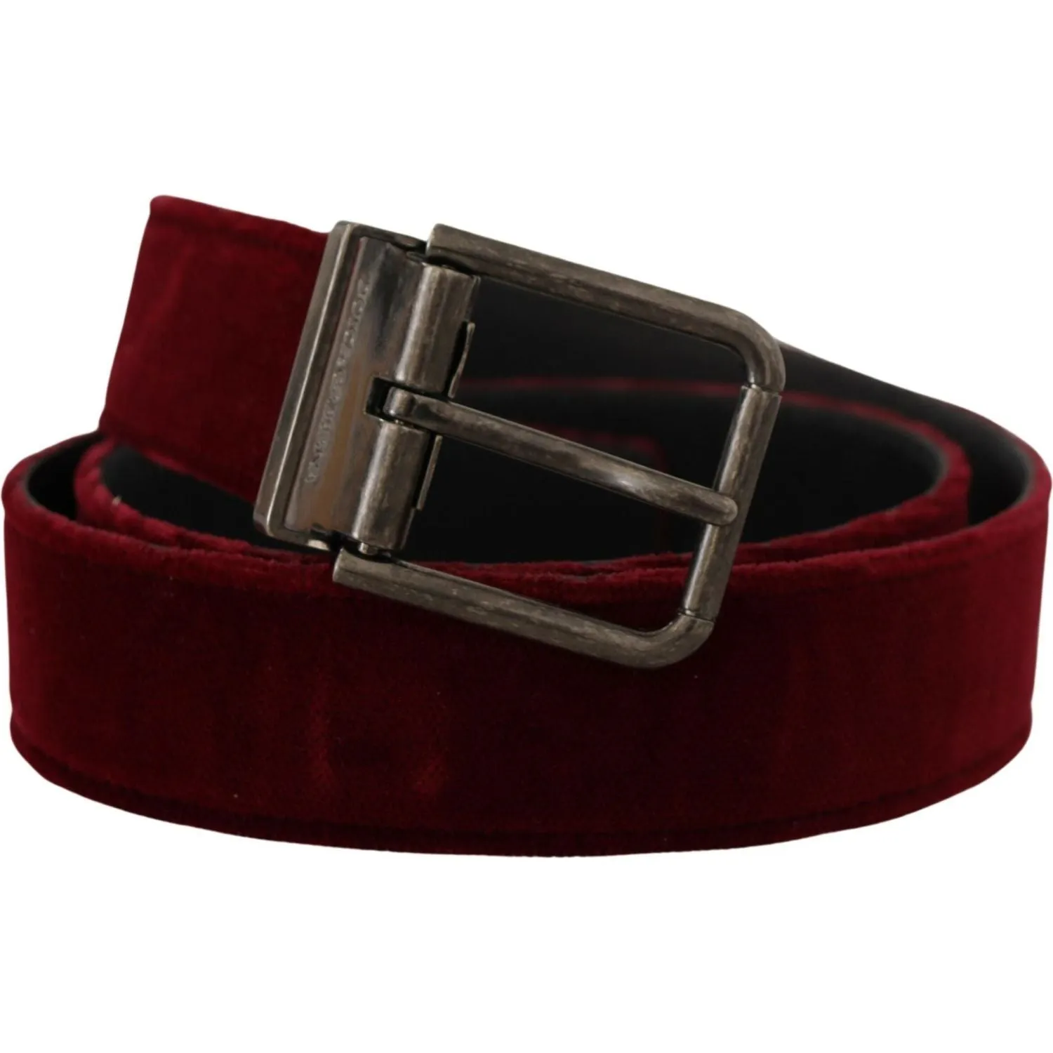 Dolce & Gabbana Velvet Maroon Elegance Belt