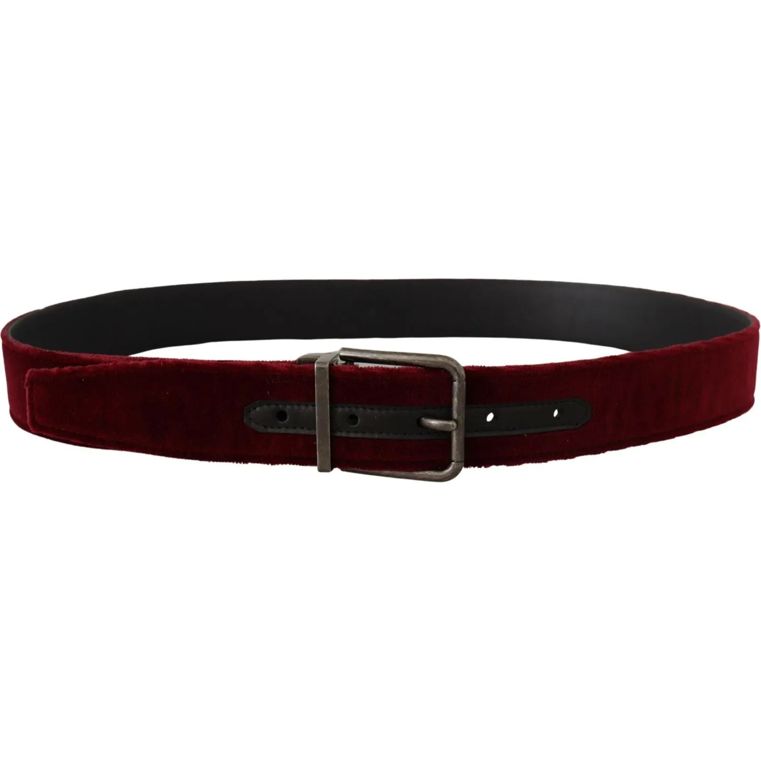 Dolce & Gabbana Velvet Maroon Elegance Belt