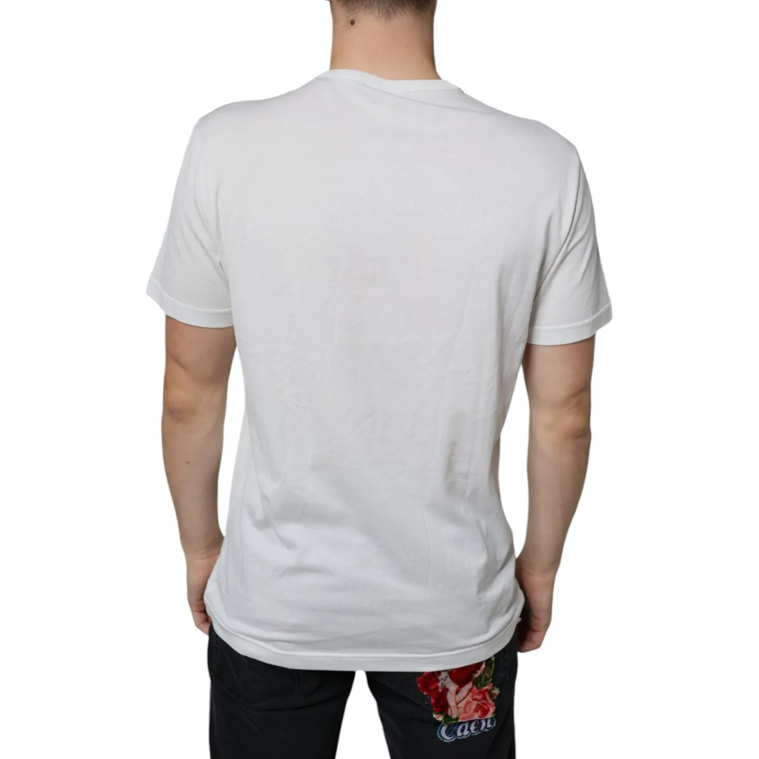 Dolce & Gabbana White Cotton DG Logo Print T-shirt