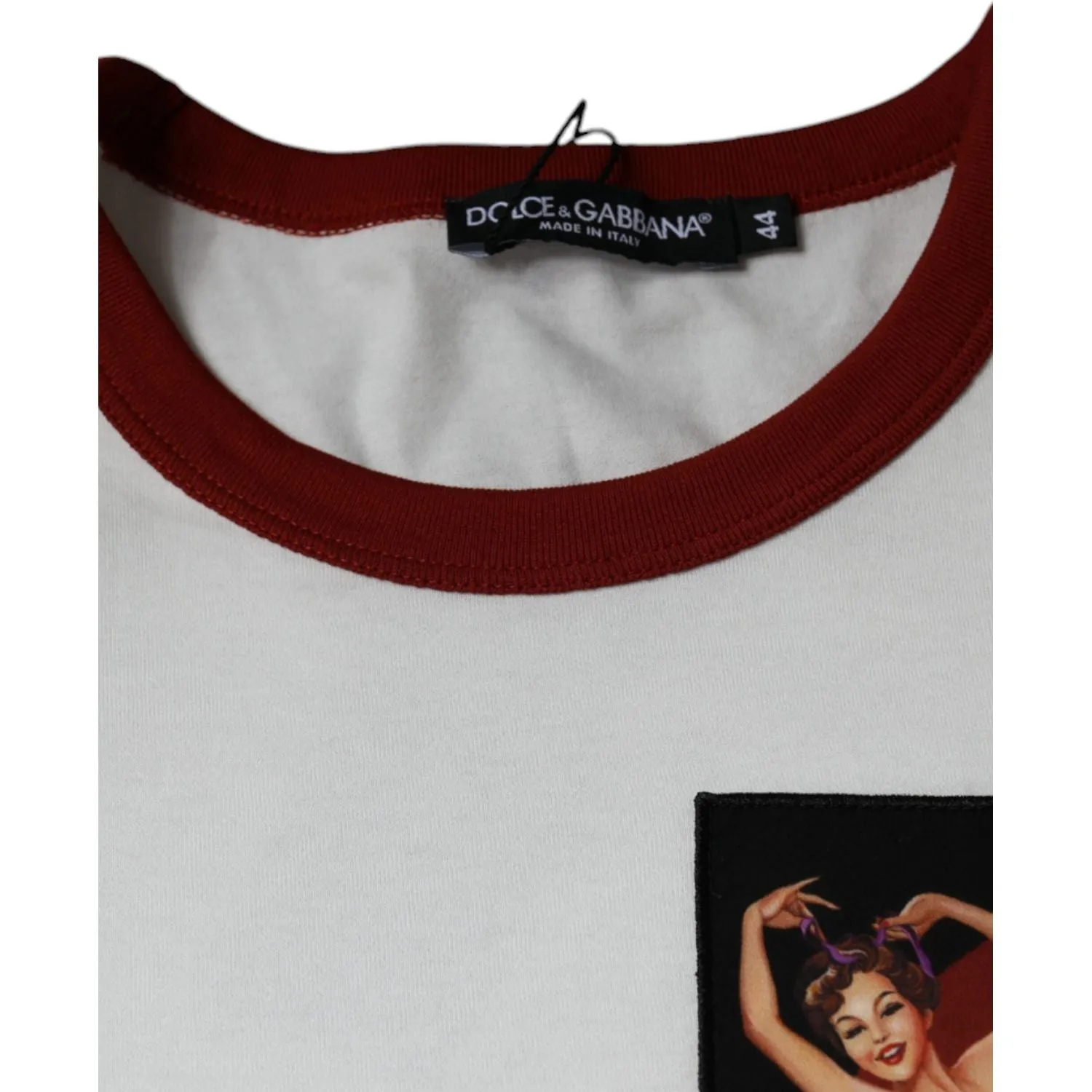 Dolce & Gabbana White Graphic Print Cotton Crew Neck T-shirt