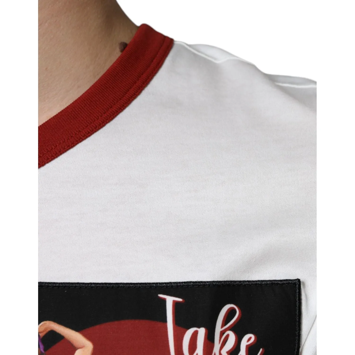 Dolce & Gabbana White Graphic Print Cotton Crew Neck T-shirt