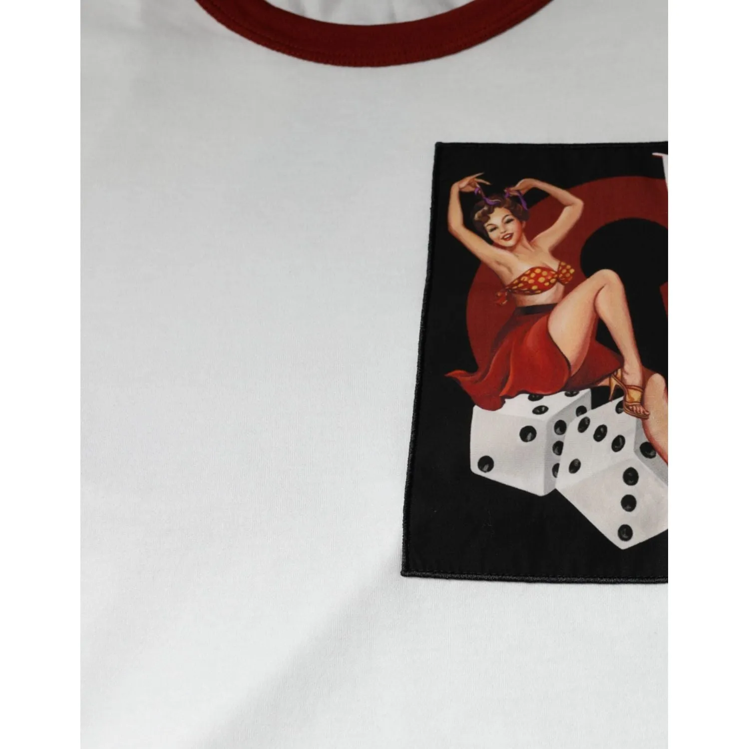 Dolce & Gabbana White Graphic Print Cotton Crew Neck T-shirt