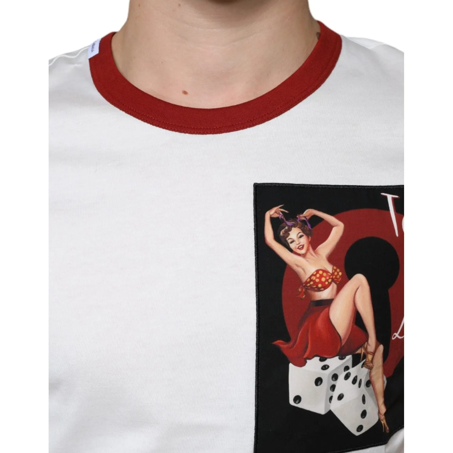 Dolce & Gabbana White Graphic Print Cotton Crew Neck T-shirt