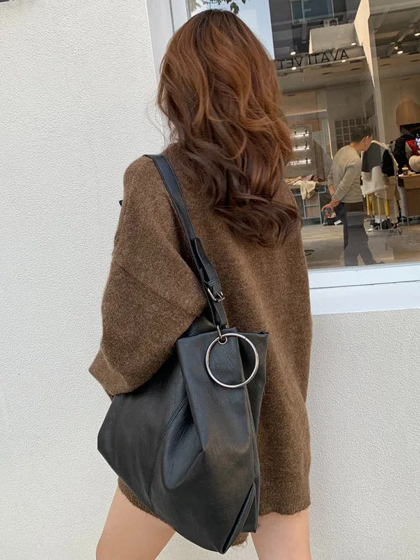 Fashion Urban Solid Color PU Shoulder Bag