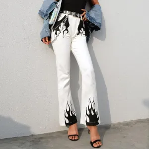 Flame Print Pants