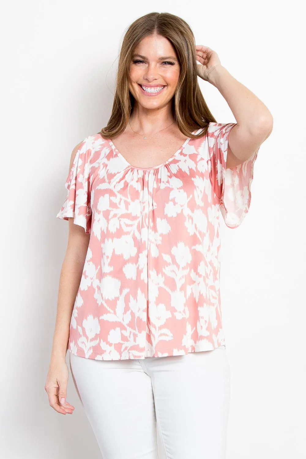 Floral Cold Shoulder Top