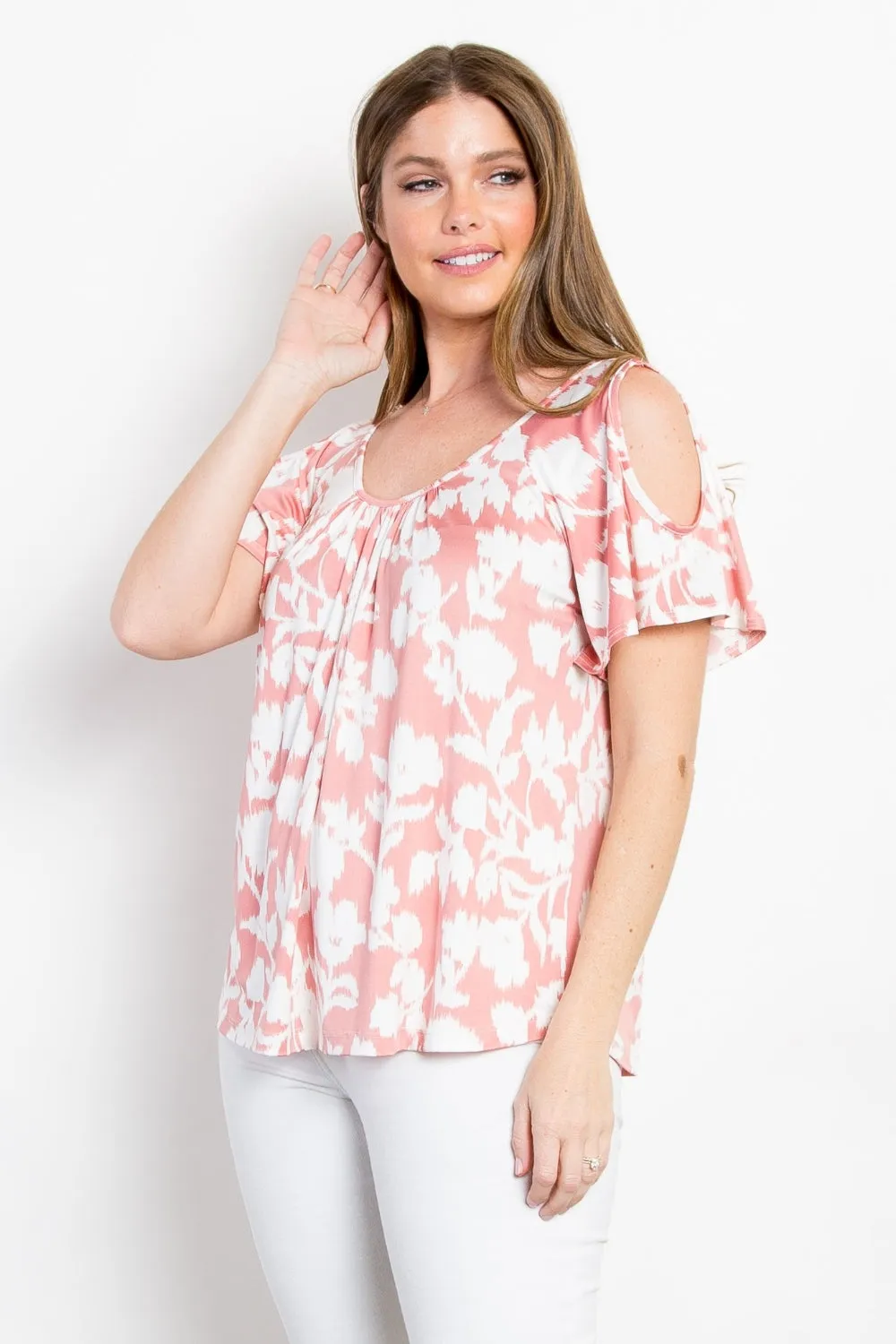 Floral Cold Shoulder Top