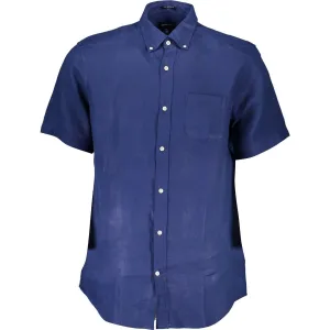 Gant Elegant Blue Linen Button-Down Shirt