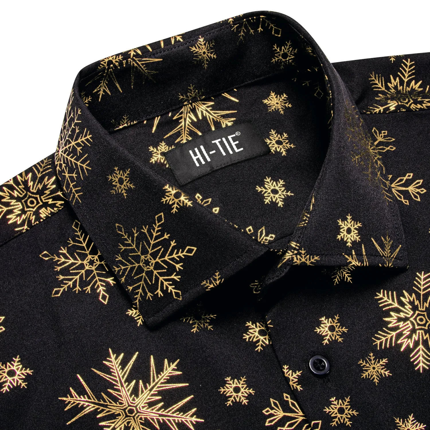 Golden Snowflake Men Long Sleeve Shirt Christmas