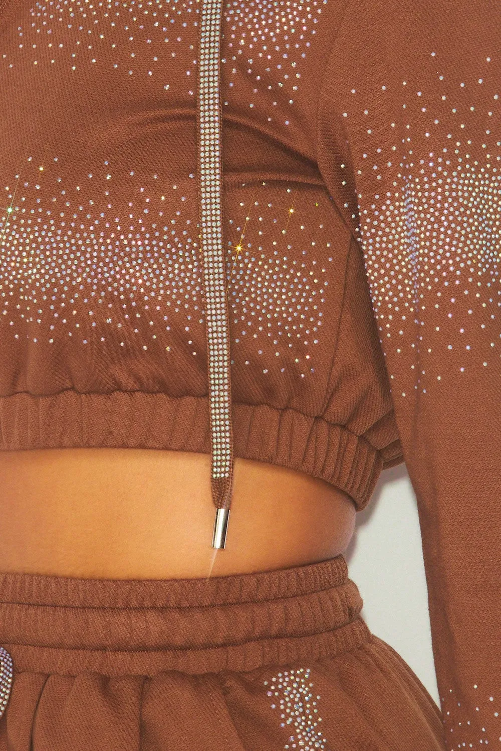 Hot & Delicious Women's Desi Embellished Rhinestone Crop Top Jacket