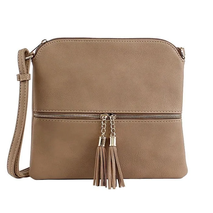 HY2038A Monogrammable Fashion Crossbody Bag With Tassel