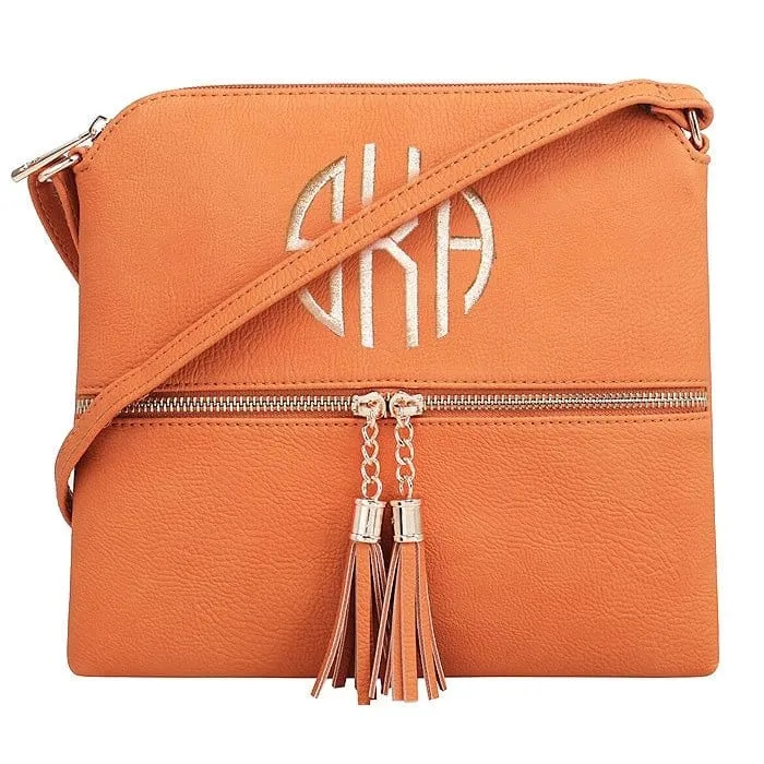 HY2038A Monogrammable Fashion Crossbody Bag With Tassel