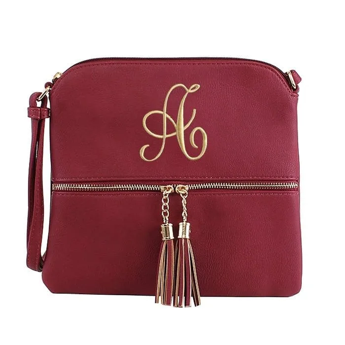 HY2038A Monogrammable Fashion Crossbody Bag With Tassel