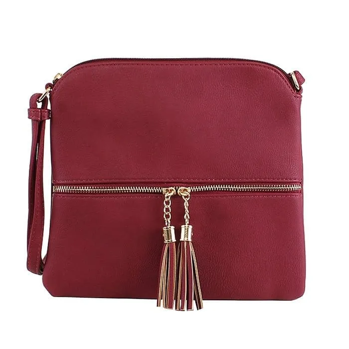 HY2038A Monogrammable Fashion Crossbody Bag With Tassel