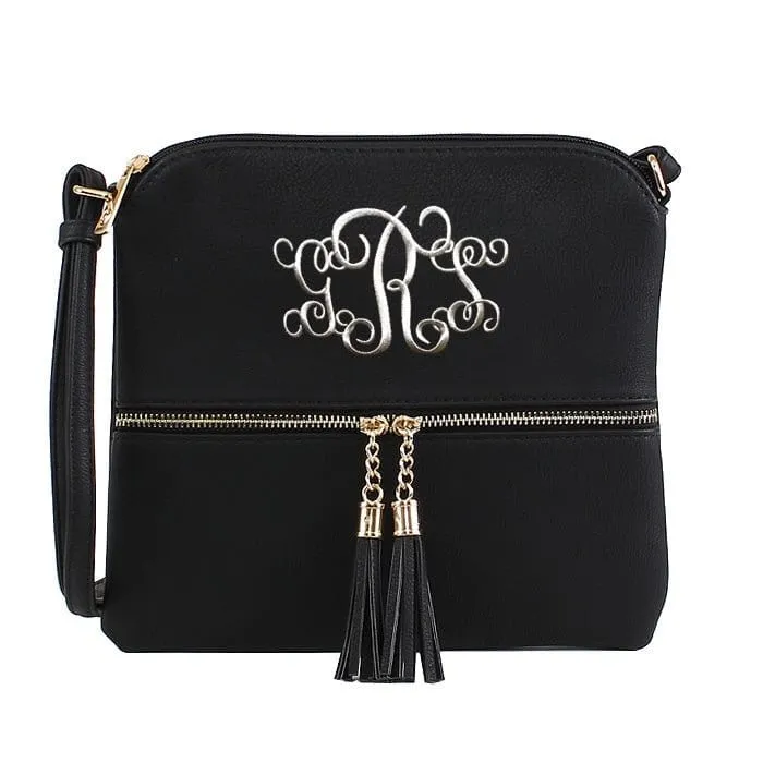 HY2038A Monogrammable Fashion Crossbody Bag With Tassel