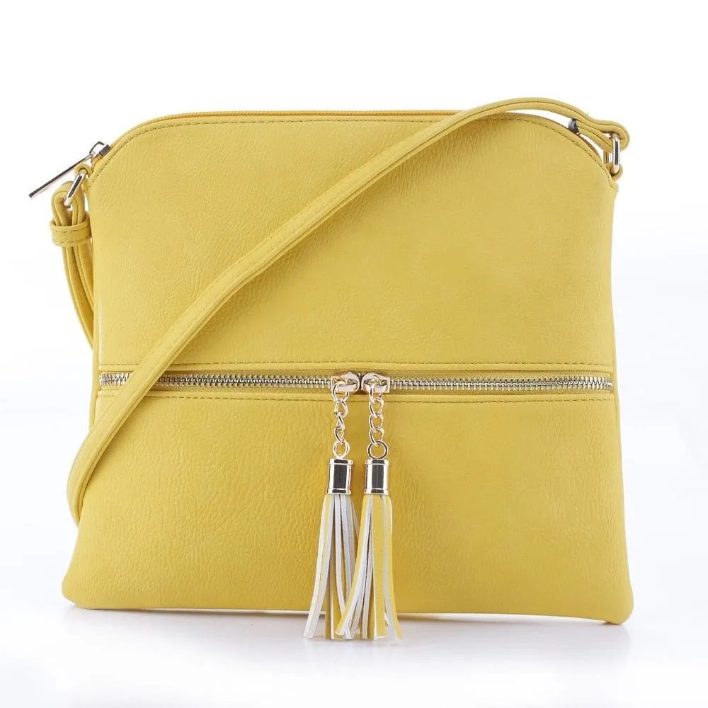 HY2038A Monogrammable Fashion Crossbody Bag With Tassel