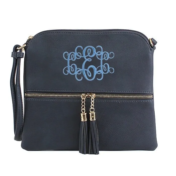 HY2038A Monogrammable Fashion Crossbody Bag With Tassel