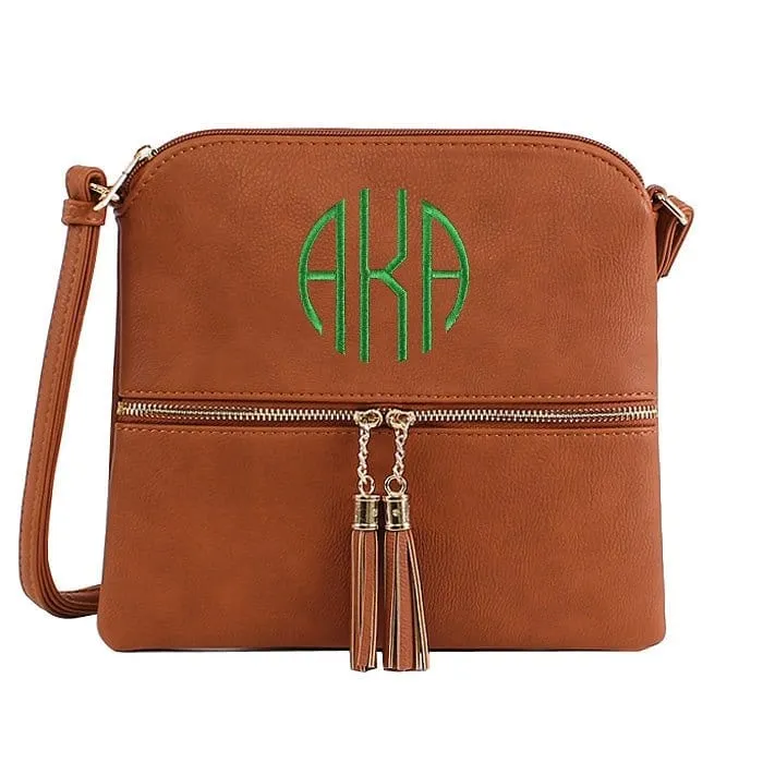 HY2038A Monogrammable Fashion Crossbody Bag With Tassel