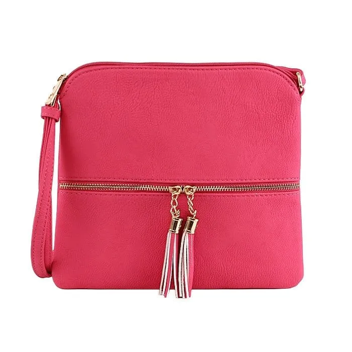 HY2038A Monogrammable Fashion Crossbody Bag With Tassel