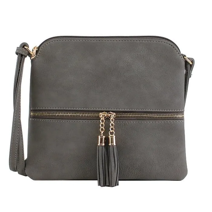 HY2038A Monogrammable Fashion Crossbody Bag With Tassel