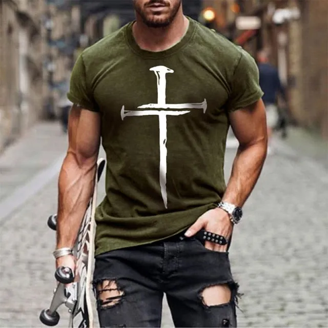 Knight's Iron Cross Print T-Shirt