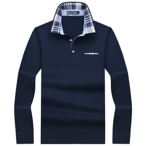 Long Sleeve Solid Polo Style Shirt