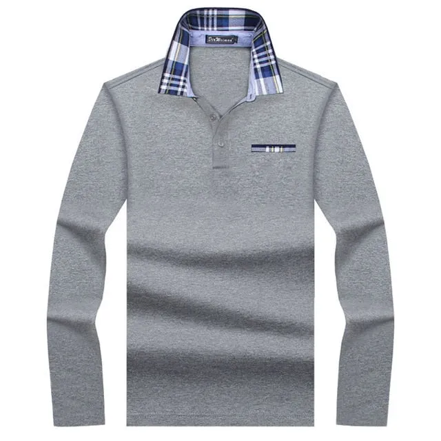 Long Sleeve Solid Polo Style Shirt