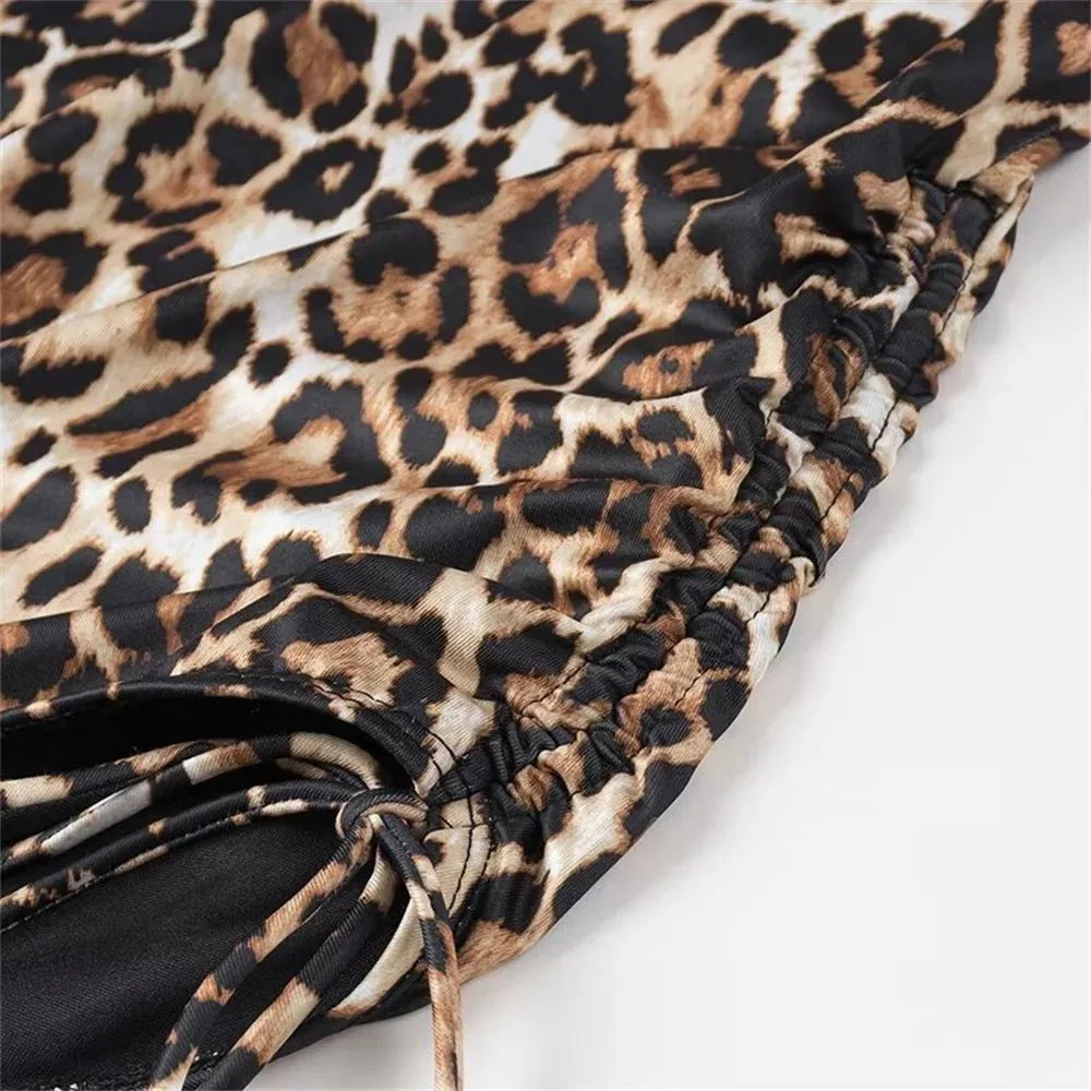 LVSANW 2024 Zarb Spring/Summer New Women's European and American Style Fashion niche Leopard Print jumpsuit swimsuit