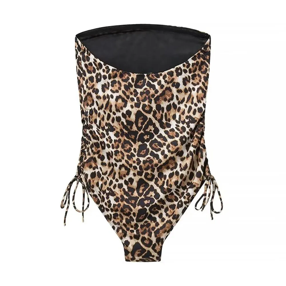 LVSANW 2024 Zarb Spring/Summer New Women's European and American Style Fashion niche Leopard Print jumpsuit swimsuit