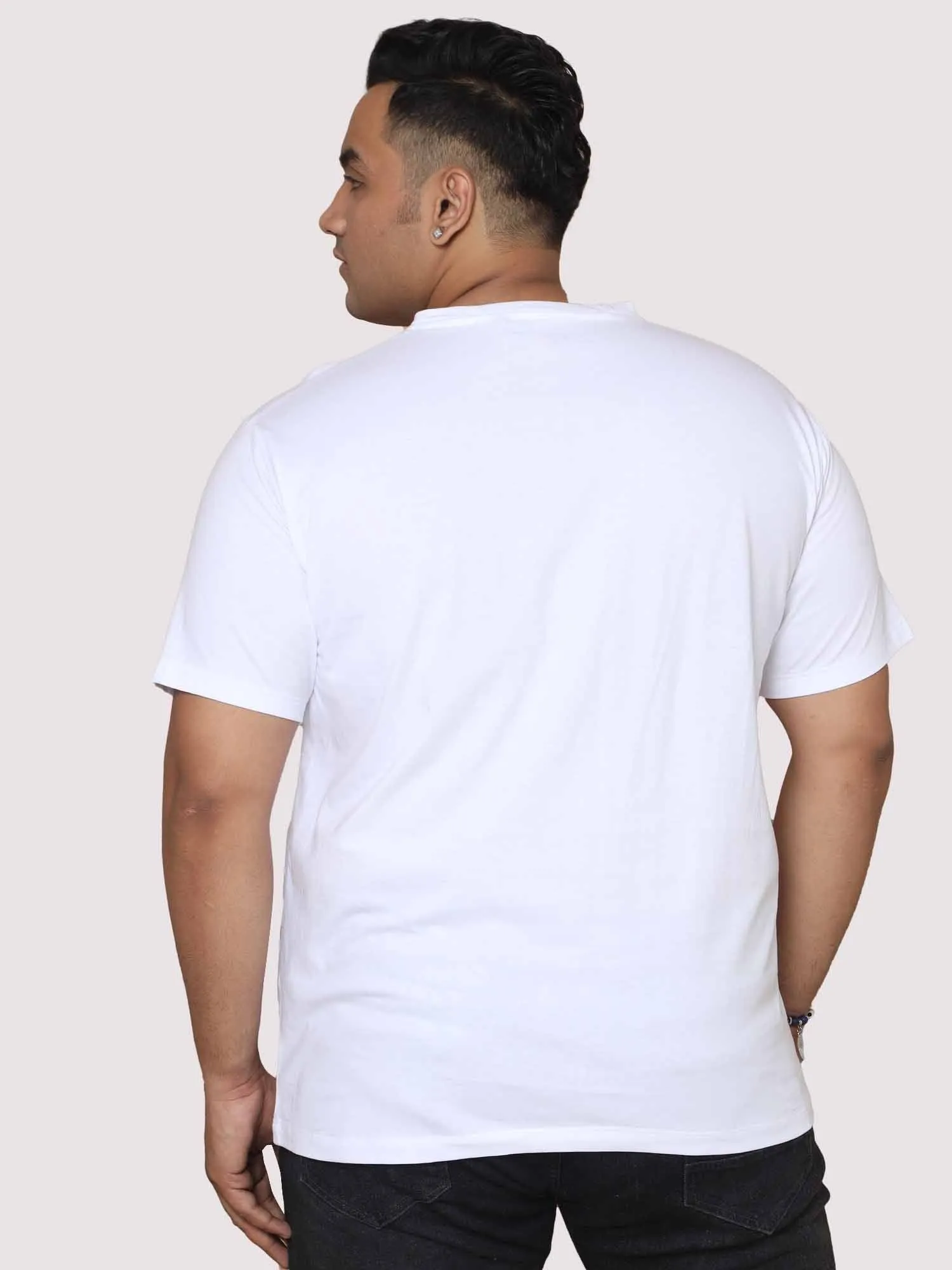 Men Plus Size Love Is a World Digital Printed Round Neck T-Shirt